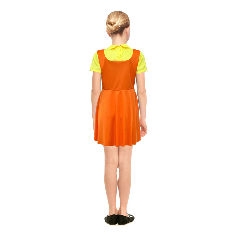 Disfraz Muñeca Juego Calamar Niña Naranja 10-12
