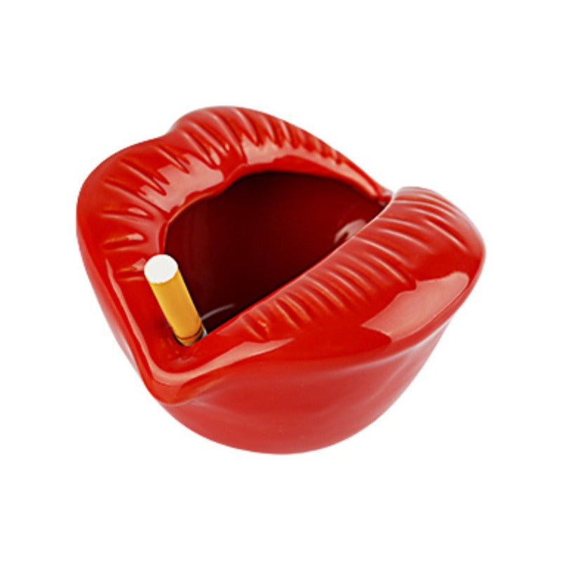 Cenicero Decorativo Diseño Boca Labios Rojo Boca/ Labios