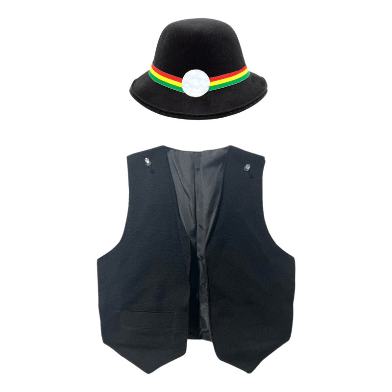 Nortino Vestimenta Para Niño Chaleco + Sombrero