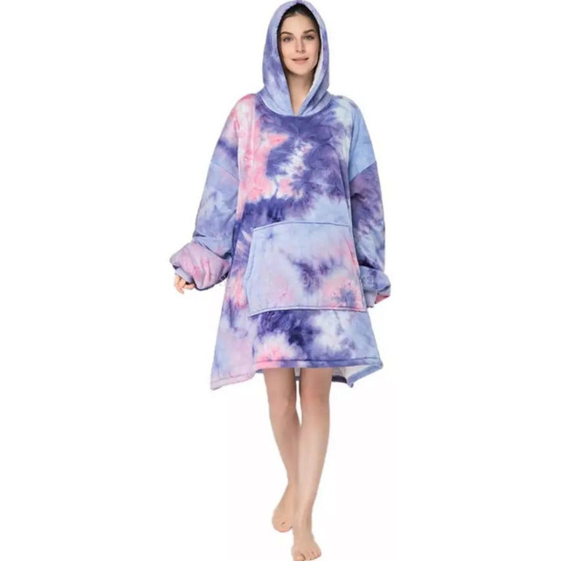 Maxi Poleron Felpa Capucha Manta Polar Bata Frazada