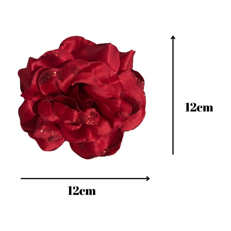 Set X2 Pinches De Flor Rosa Para Peinado Cabello Baile Huasa