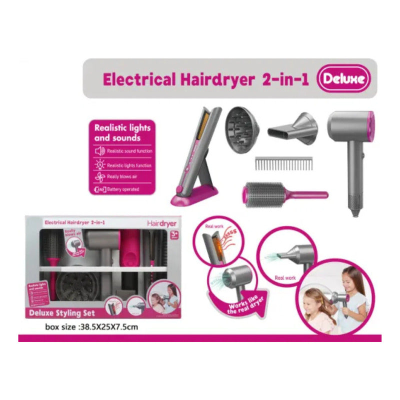 Set De Peluqueria Juego Simulacion Para Niñas Juguete 9pzs