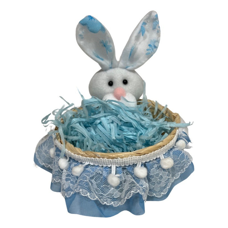 Canasto De Pascua Conejo + Paja