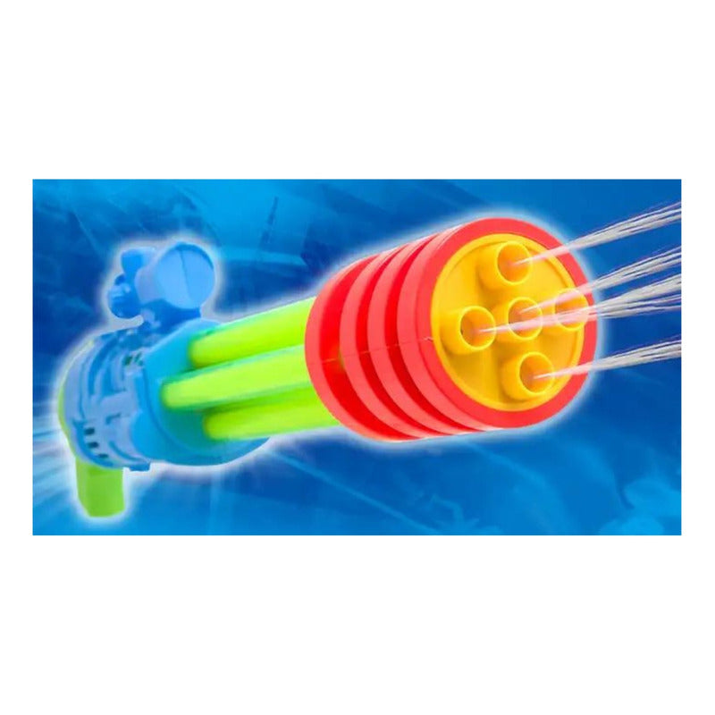 Pistola De Agua Juguete Para Niños 5 Cañones Multicolor