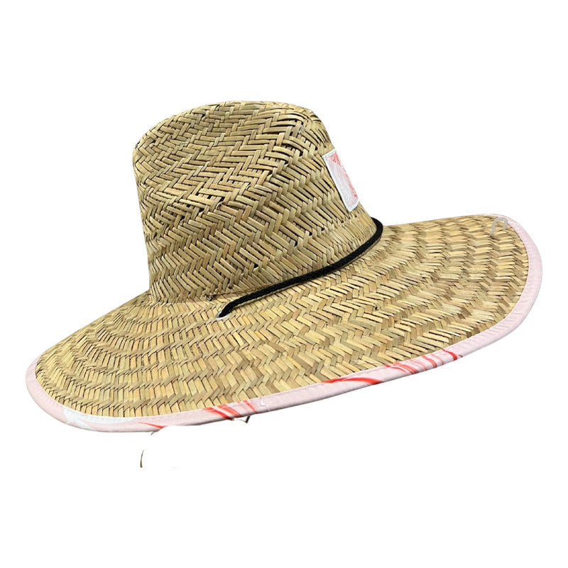 Chupalla Paja Sombrero De Verano Para Adultos Rosa Standar