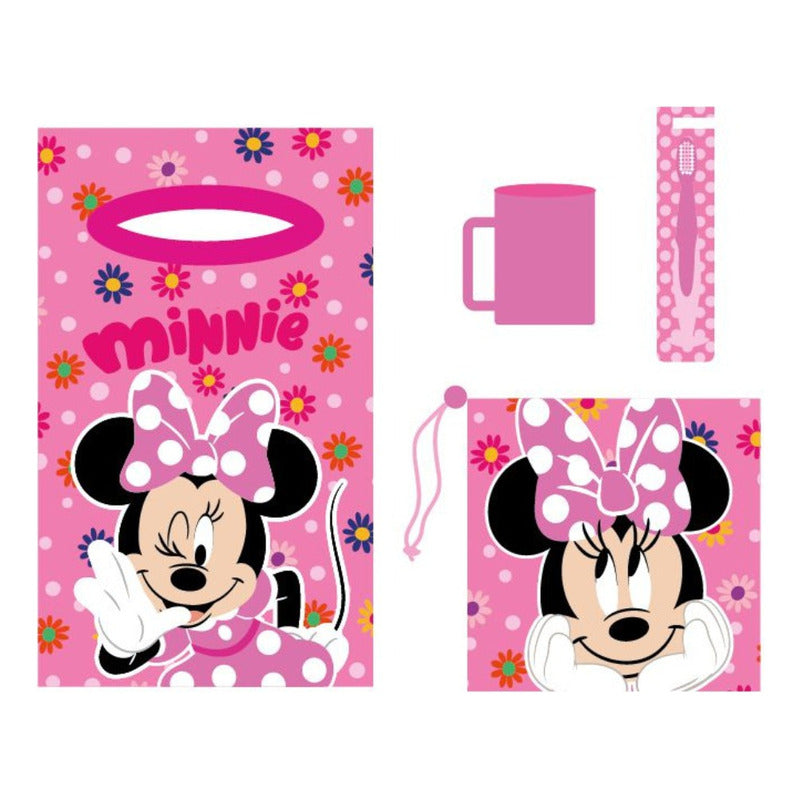 Kit 4 Pzas Párvulo Toalla Vaso Cepillo Y Bolsa Para Niños