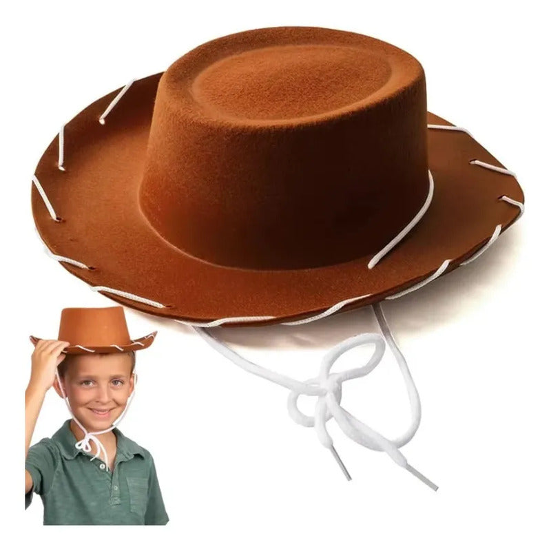 Sombrero Vaquero Woody Niño Y Adulto Cafe Chica Lisa