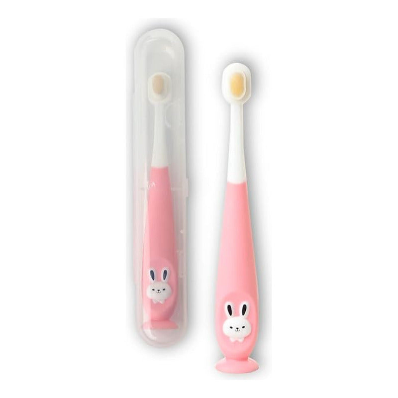 Cepillo Dental Aprendizaje Viajero Parvulo Estuche Bebes Rosa