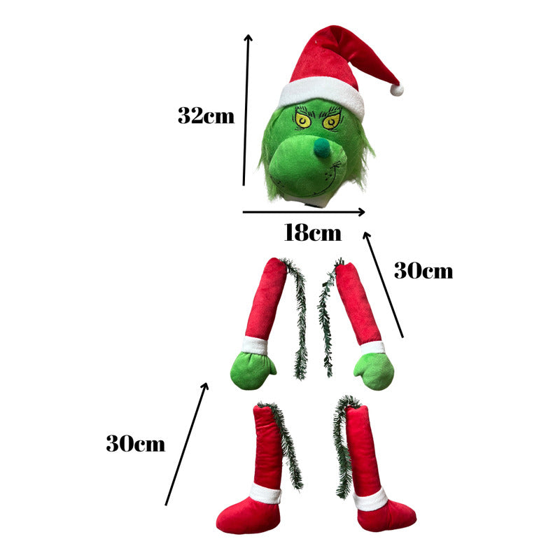Adorno Navideño Cuerpo De Grinch Para Arbol De Navidad Verde Cuerpo De Grinch