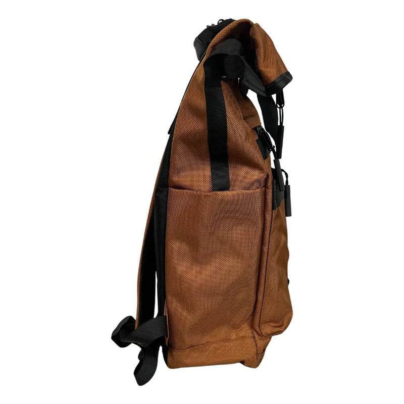 Mochila Roll Top 20l Porta Notebook Café Liso