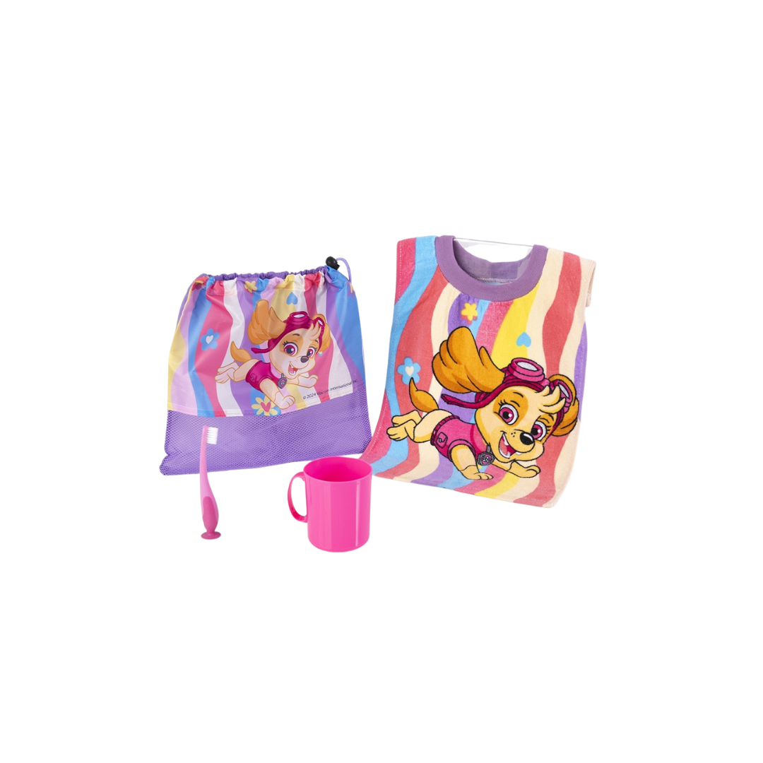 Kit 4 Pzas Párvulo Toalla Vaso Cepillo Y Bolsa Para Niños