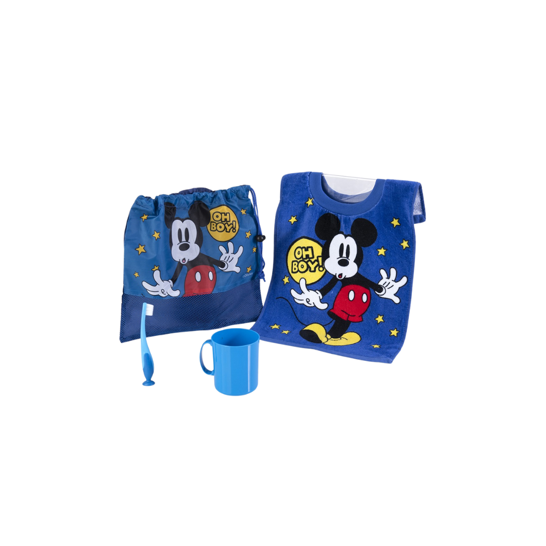 Kit 4 Pzas Párvulo Toalla Vaso Cepillo Y Bolsa Para Niños
