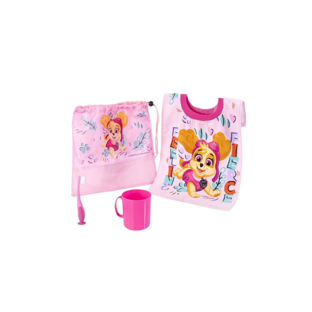 Kit 4 Pzas Párvulo Toalla Vaso Cepillo Y Bolsa Para Niños