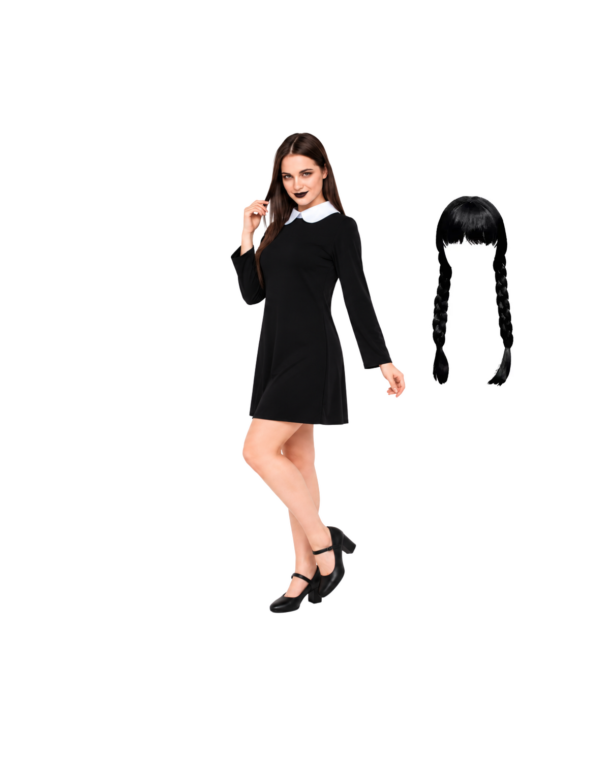 Disfraz Merlina Clasica Mujer Para Cosplay - Halloween Negro L