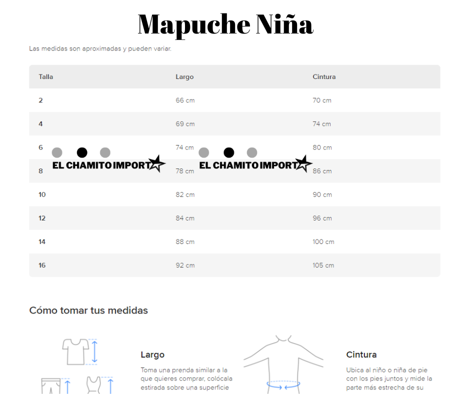 Disfraz Traje Tipico Mapuche Niña