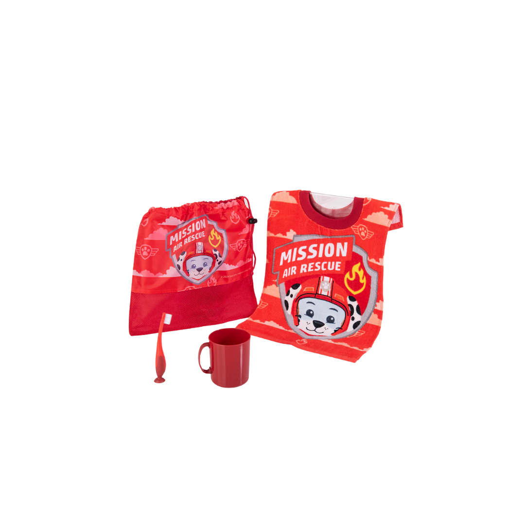 Kit 4 Pzas Párvulo Toalla Vaso Cepillo Y Bolsa Para Niños