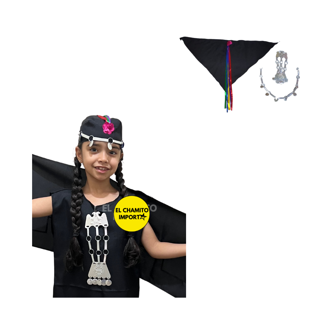 Lloven+trapelakucha+trarilonco Accesorio Mapuche Niña