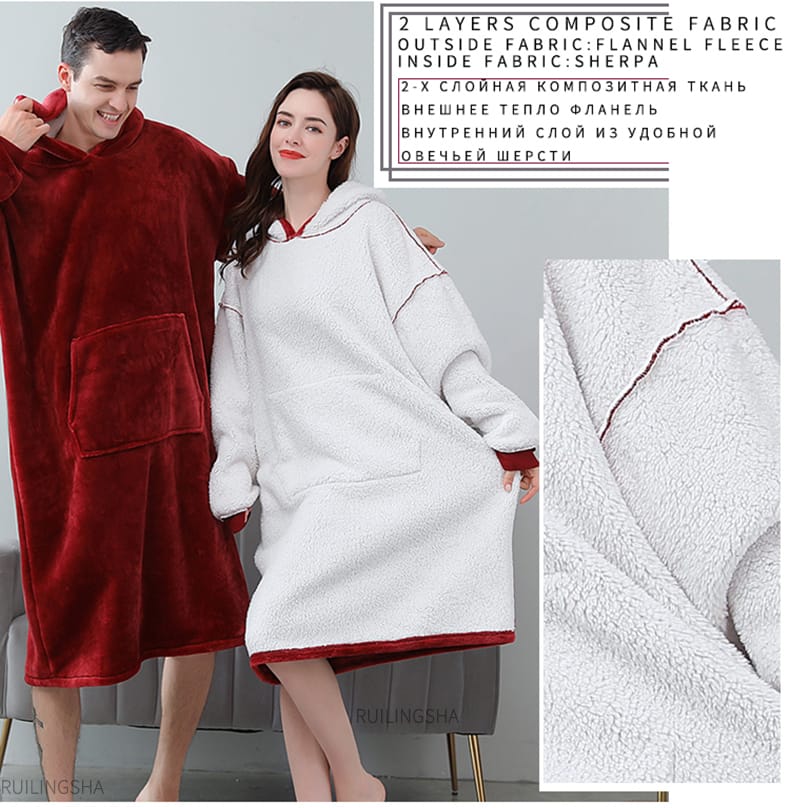 Maxi Poleron Felpa Capucha Extra Larga