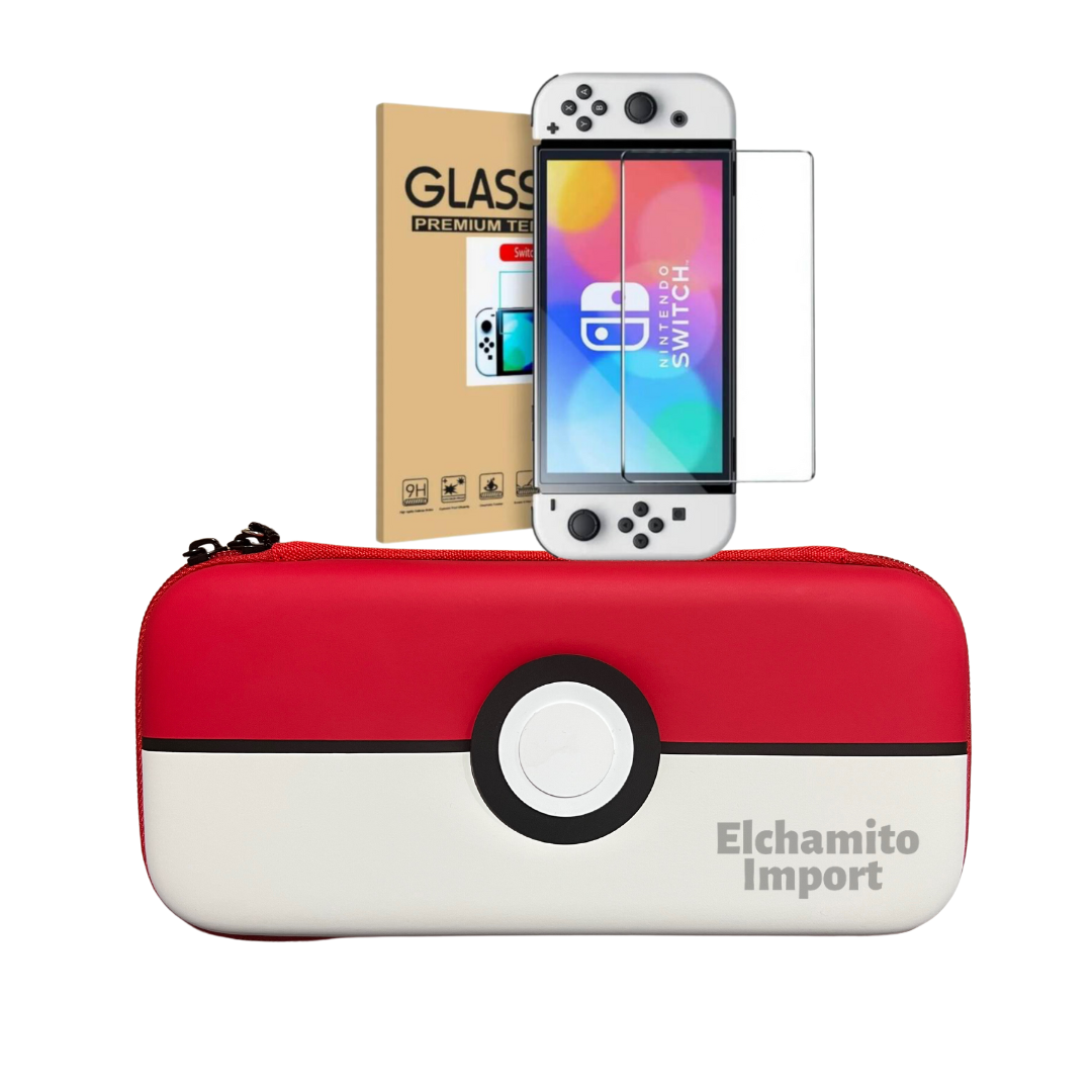 Estuche Protector Para Nintendo Switch/oled Pokémon + Mica