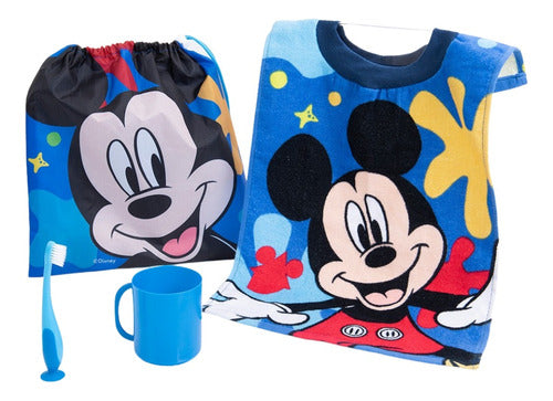 Kit 4 Pzas Párvulo Toalla Vaso Cepillo Y Bolsa Para Niños