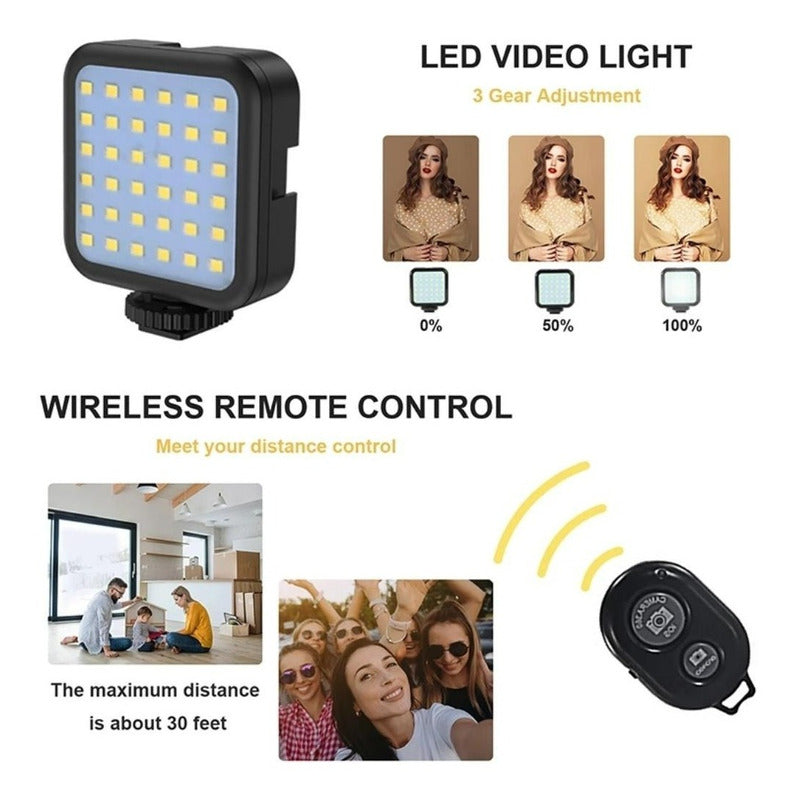 Trípode Micrófono Luz Led Fotografía Videos