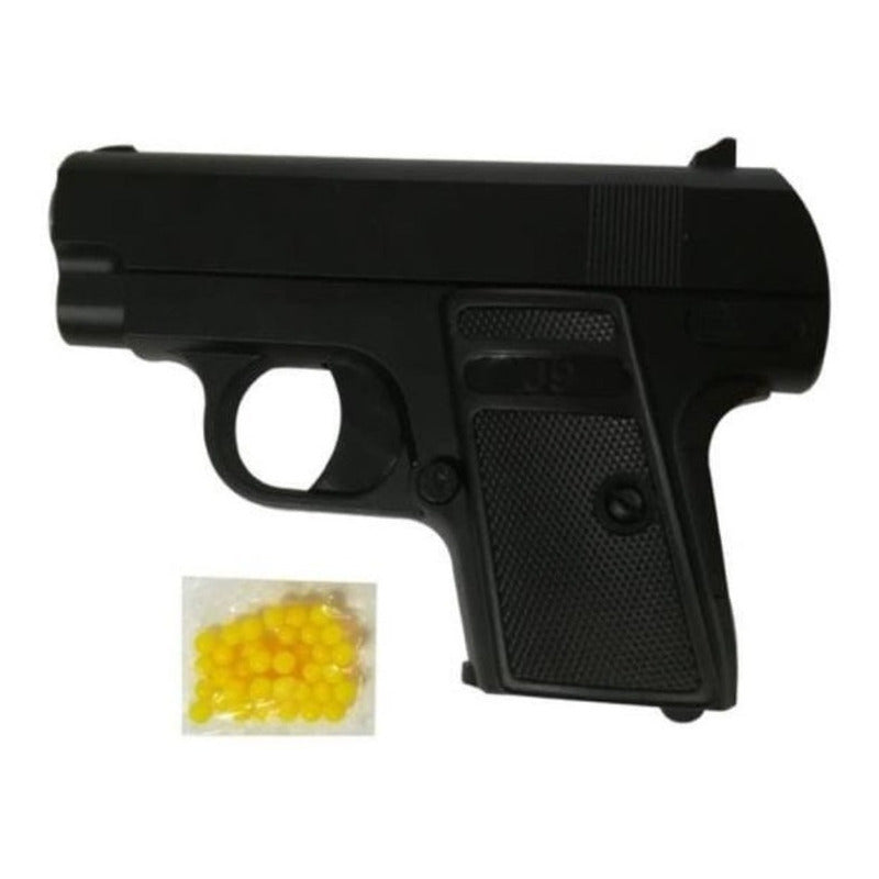 Pistola Airsoft Gun V6 + Balines Negro