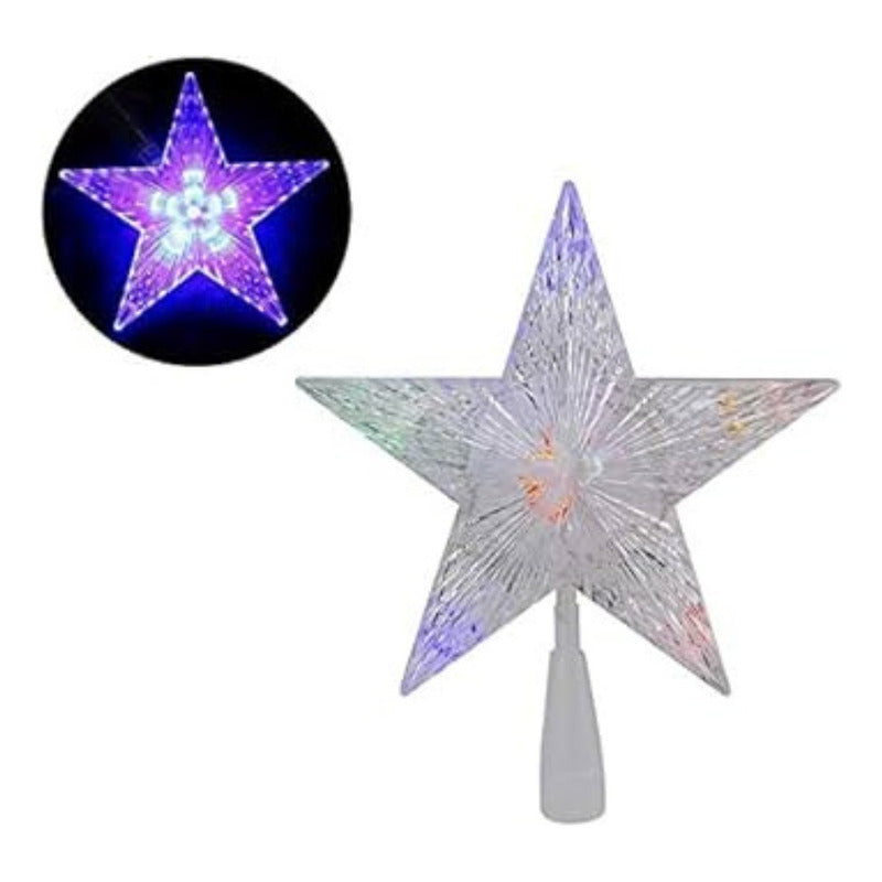 Estrella Para Árbol De Navidad Luminosa Led 22cm/enchufe