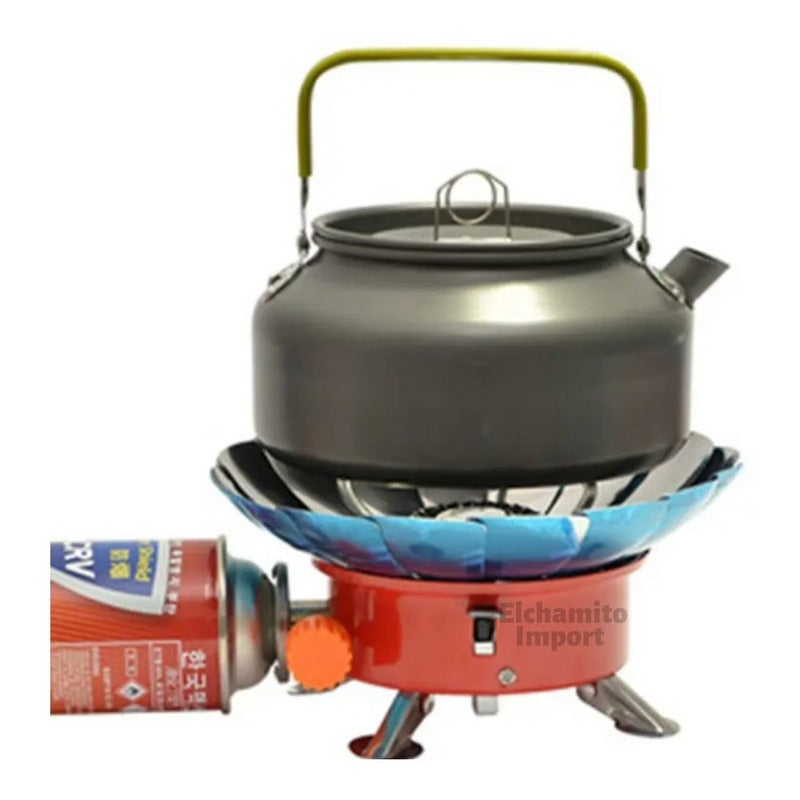 Cocinilla Camping Portatil Con Proteccion Parabrisa