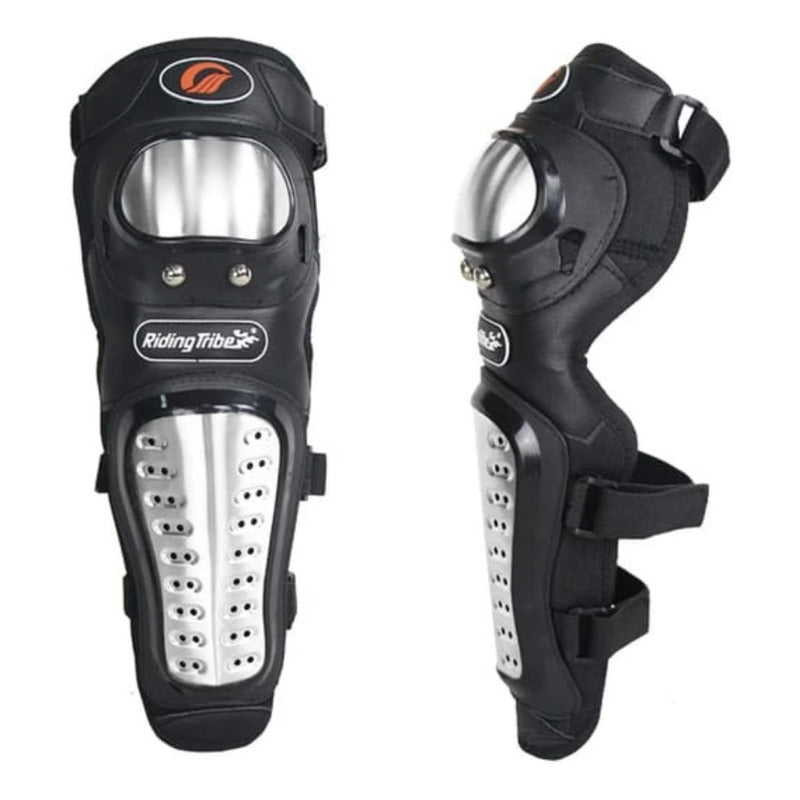 Kit Rodillera Y Codera De Acero Inxodable Para Motocicleta