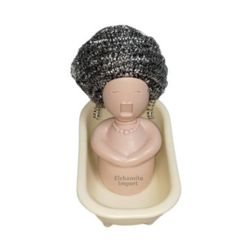 Soporte Para Virutillas Con Diseño De Muñeca En Bañera