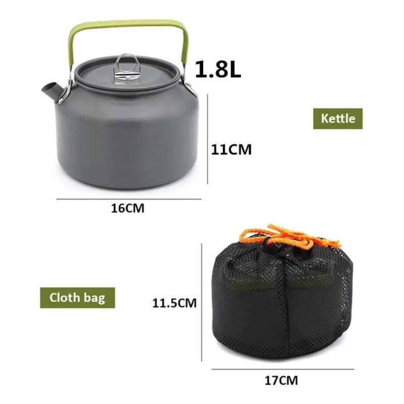 Tetera Hervidor De Agua Para Camping 1.2 Litros Gris