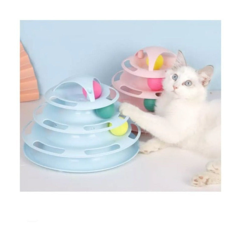 Divertido Juguete Para Gatos Torre 3 Niveles Pelotas