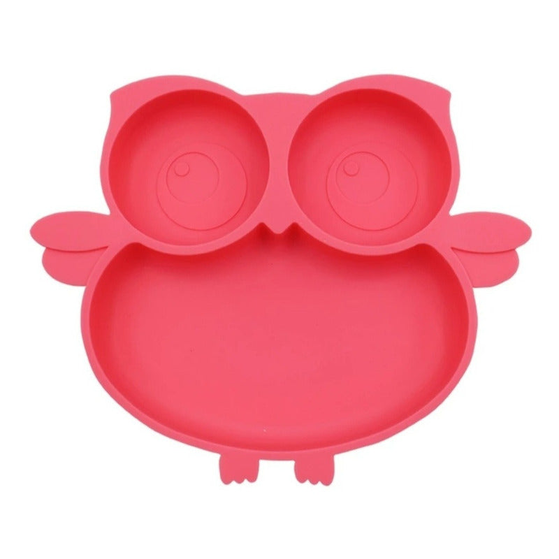Plato Silicona Diseño Buho Niños