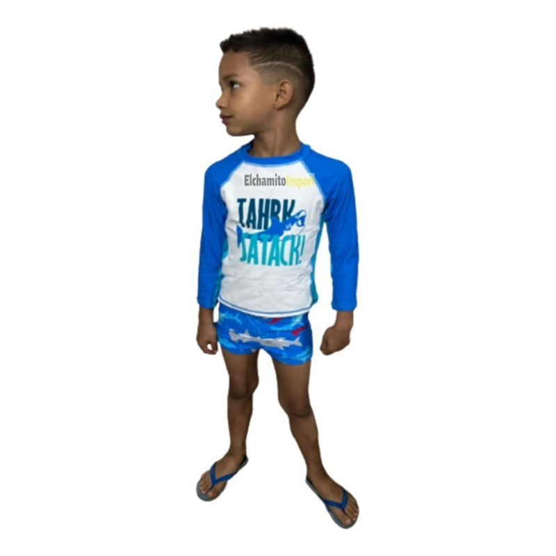 Traje De Baño Niño 2 Piezas Polera
