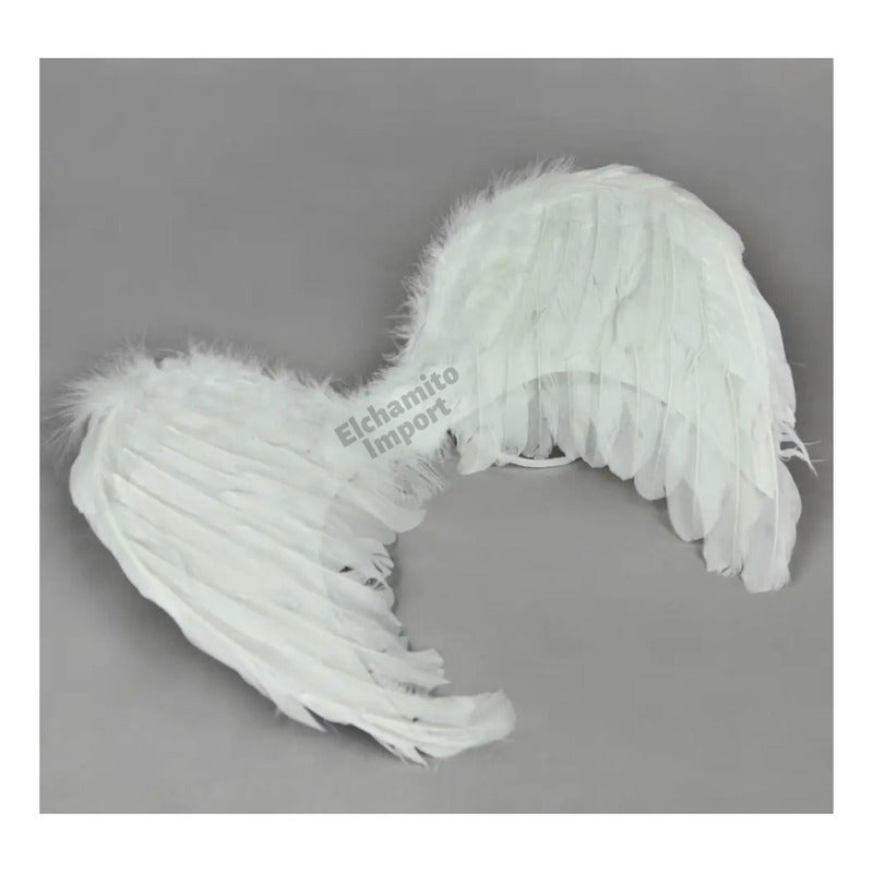 Set Angel Negro/blanco Alas Plumas + Guantes Disfraz Mujer