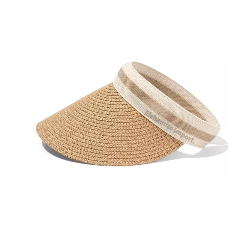 Visera Sombrero De Paja Para Mujer Verano