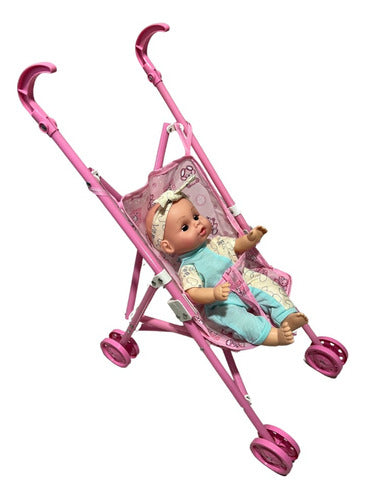 Muñeca Bebe Juguete Hace Pipi, Sonido Con Coche