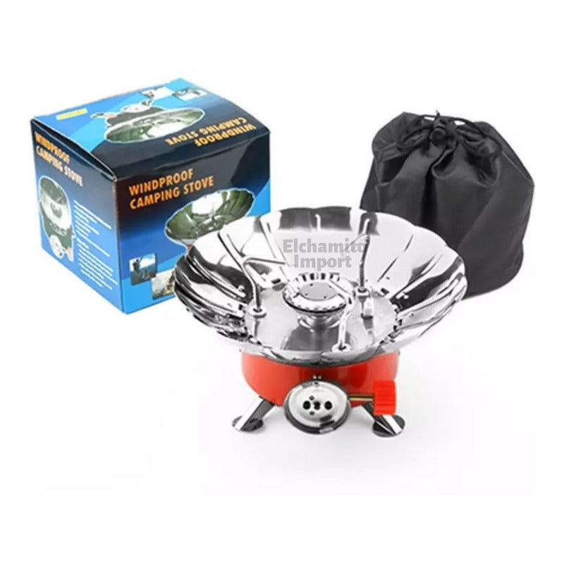 Cocinilla Camping Portatil Con Proteccion Parabrisa