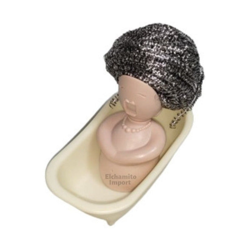 Soporte Para Virutillas Con Diseño De Muñeca En Bañera