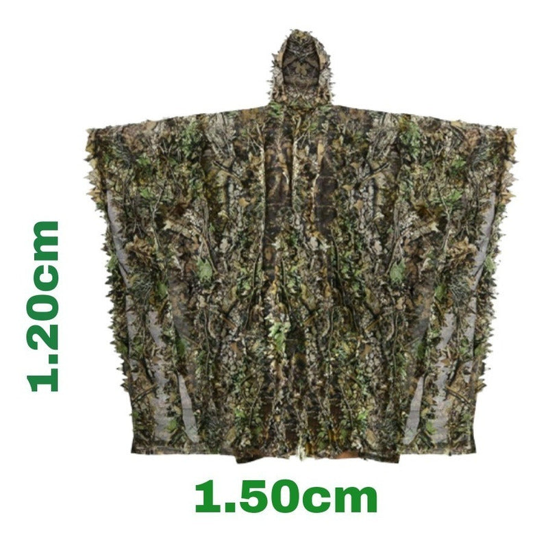 Poncho Caza Hojas De Camuflaje 3d Capa Sigiloso Traje