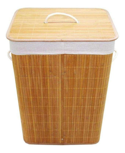 Cesto Ropa Rectangular Bambú
