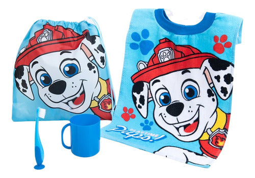 Kit 4 Pzas Párvulo Toalla Vaso Cepillo Y Bolsa Para Niños