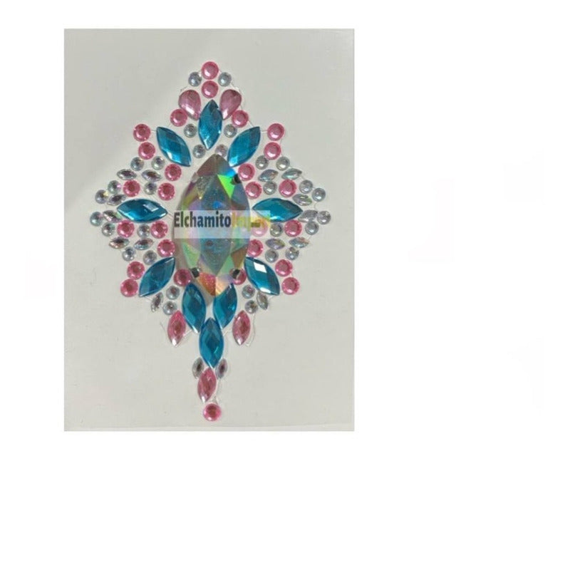 Face Sticker Para Pecho/ Espalda / Gemas Glitter Led
