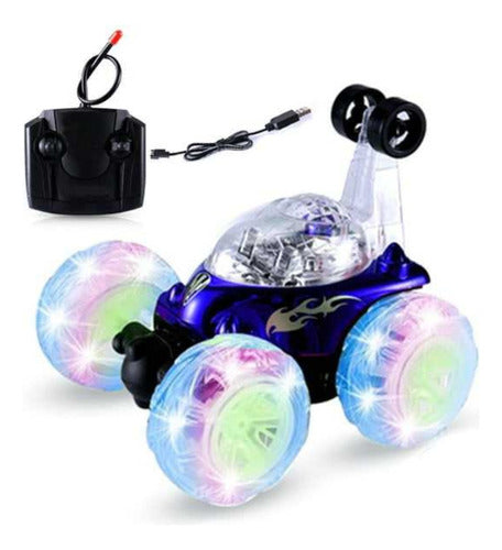 Auto Loco A Control Remoto Luces Sonido 360° Recargable Usb