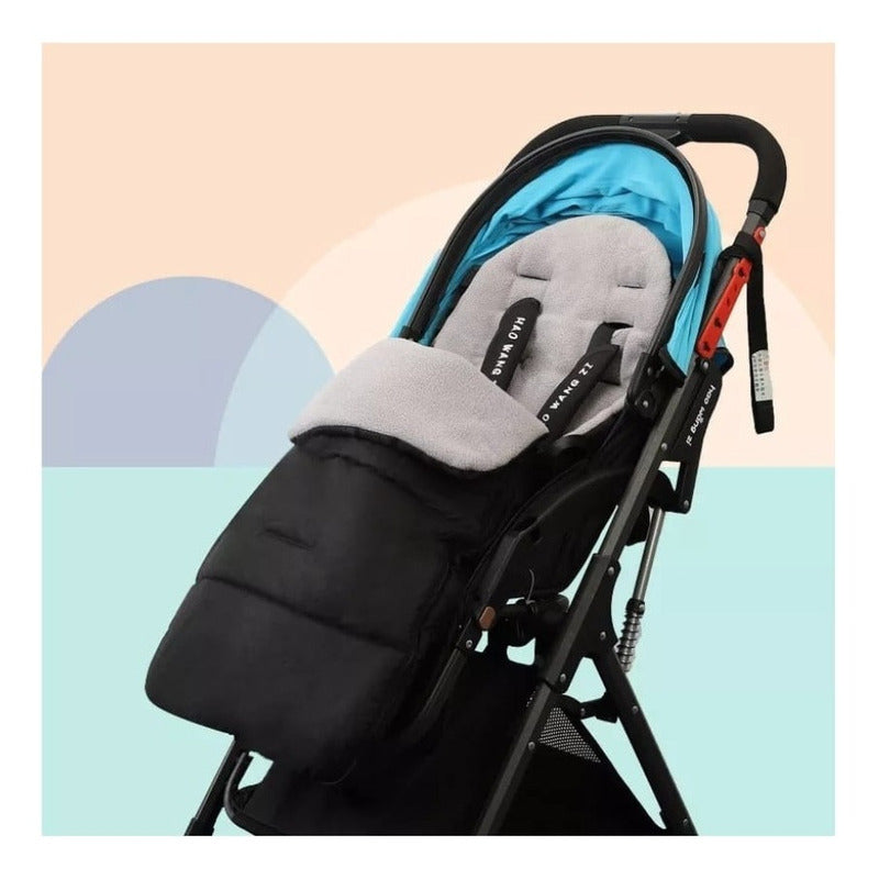 Saco Dormir Coches Bebes - Forro Polar Cálido Negro Derecho