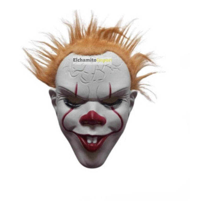 Payaso Asesino It Mascara Con Cabello Halloween Piel