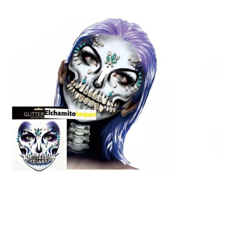 Face Sticker Gemas Cristales Rostro Cosplay Halloween
