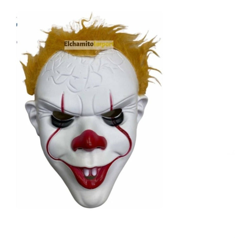 Payaso Asesino It Mascara Con Cabello Halloween Piel