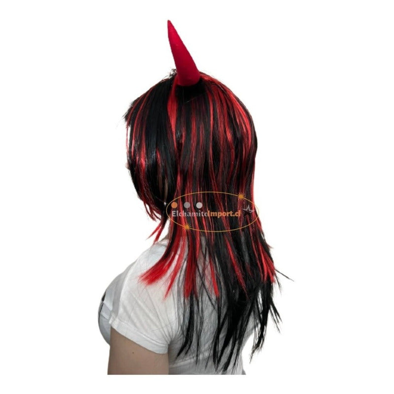 Peluca Diablita Accesorios Disfraz Halloweeen