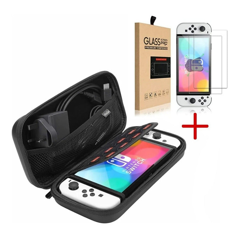 Estuche Bolso Transportable Inintendo Switch Oled + Mica